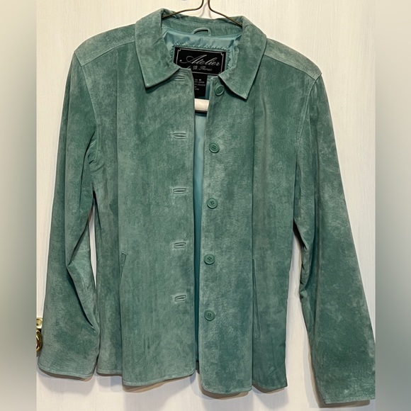Atelier Jackets & Blazers - Atelier by B Thomas Teal Leather shirt/jacket Sz M